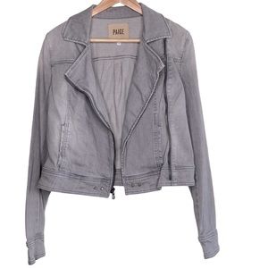Paige Moto Jean / Denim Jacket in Grey in excellent condition size Small